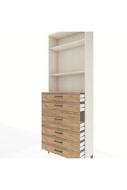 Arges Dolap 3 Raflı 7 Çekmeceli 2 Kapaklı 88x30x243 - S33M068V3A