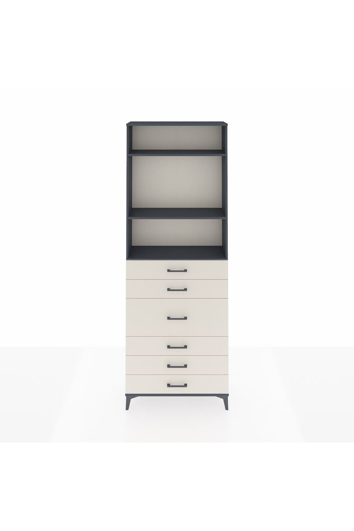 Arges Dolap 3 Raflı 7 Çekmeceli 2 Kapaklı 88x30x243 - S33M068V4A