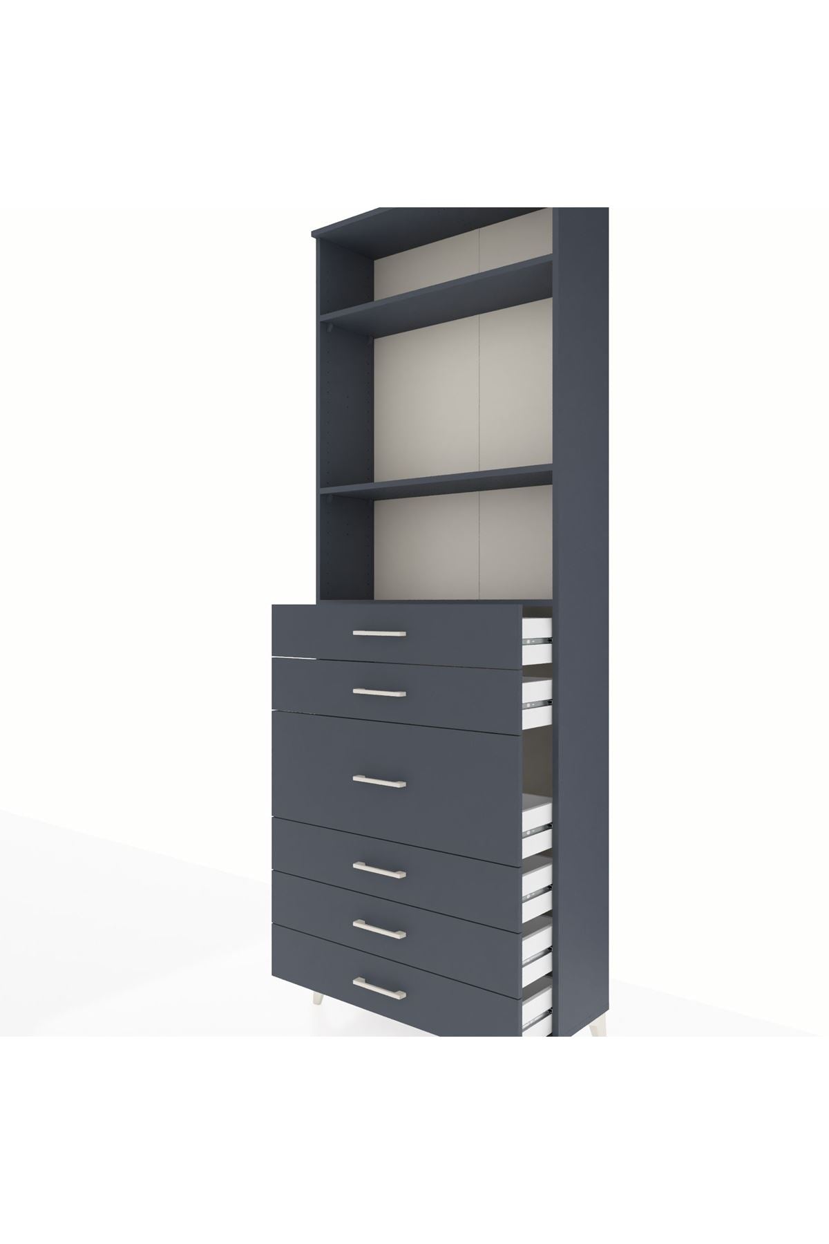Arges Dolap 3 Raflı 7 Çekmeceli 2 Kapaklı 88x30x243 - S33M068V5A