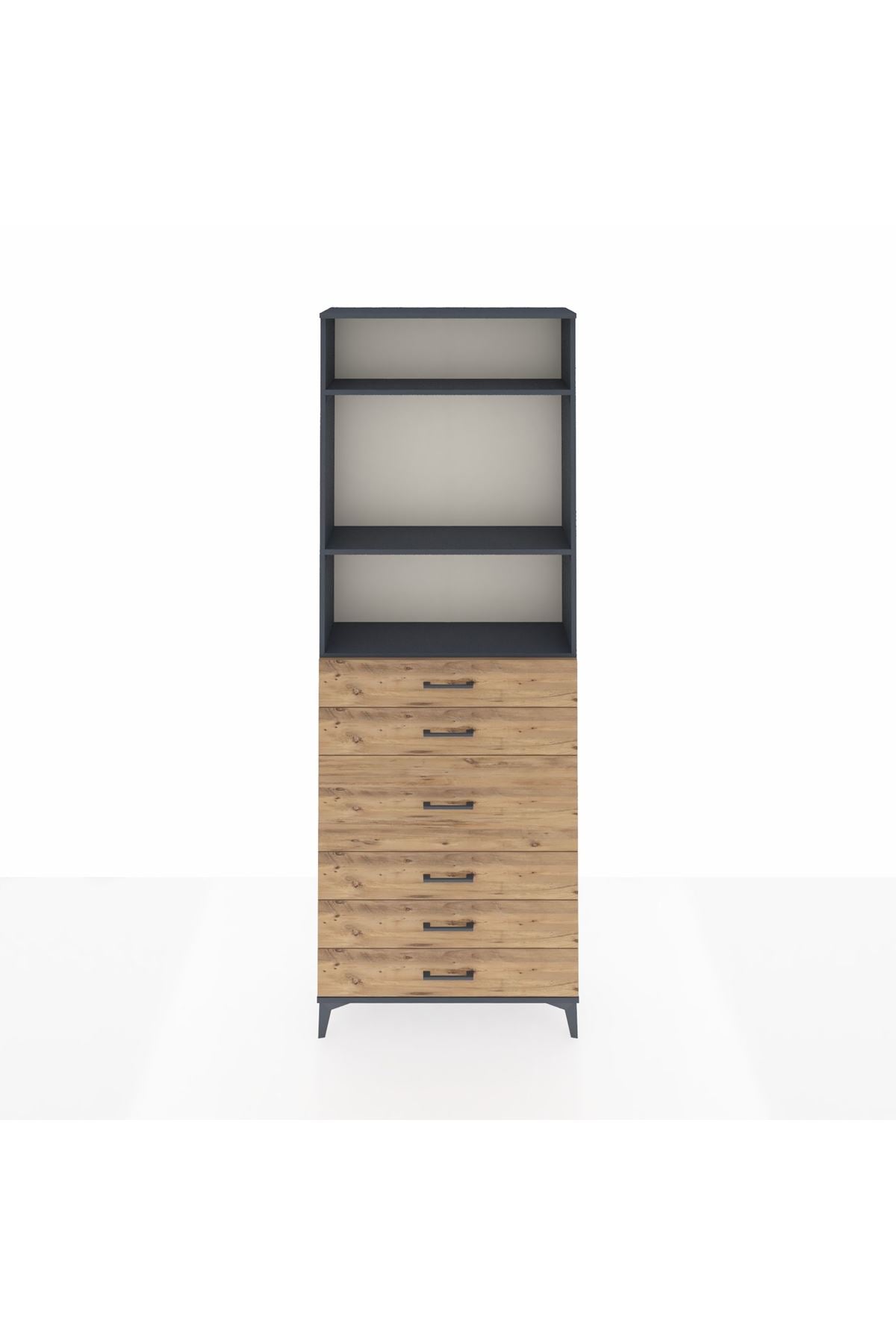 Arges Dolap 3 Raflı 7 Çekmeceli 2 Kapaklı 88x30x243 - S33M068V6A