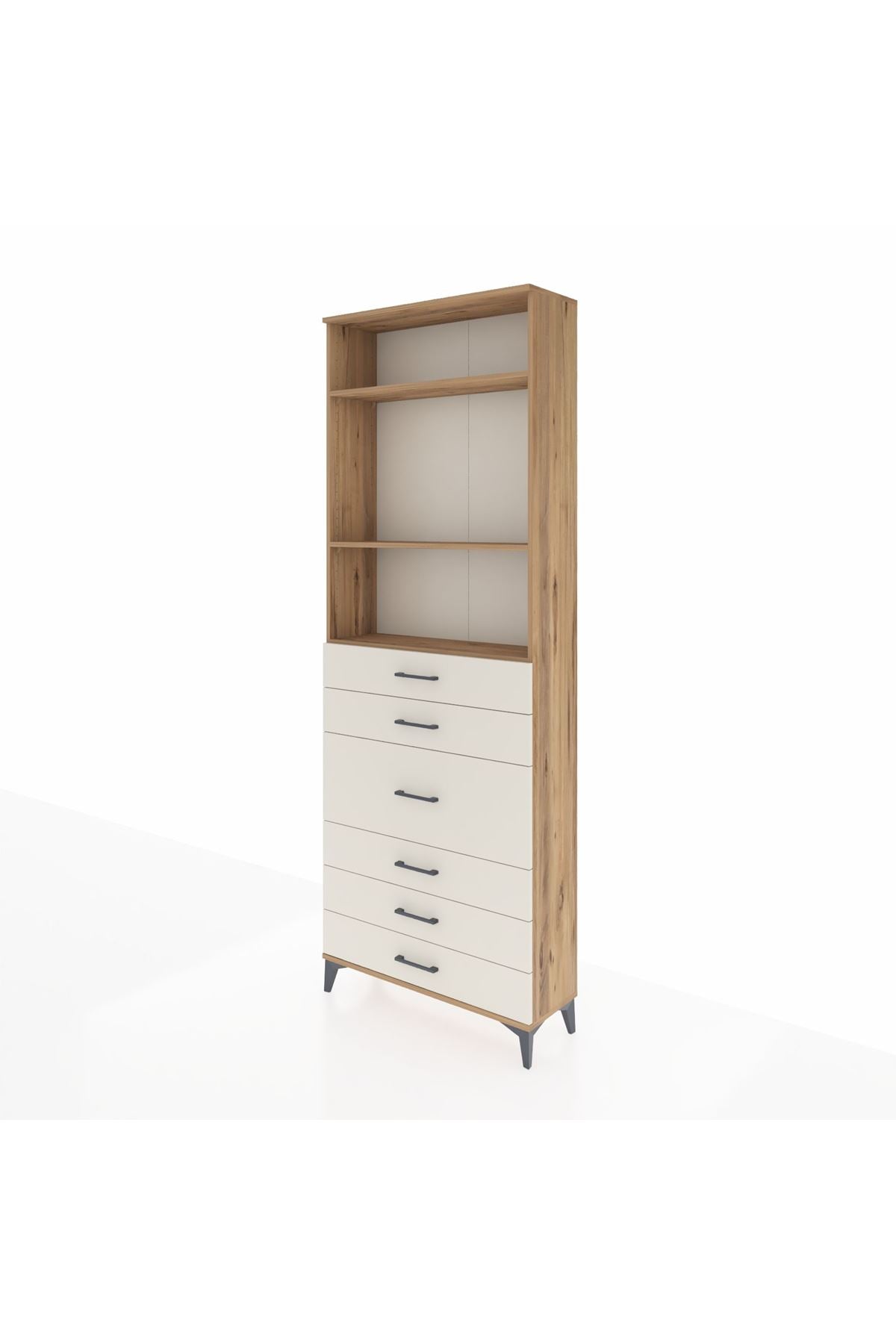Arges Dolap 3 Raflı 7 Çekmeceli 2 Kapaklı 88x30x243 - S33M068V7A