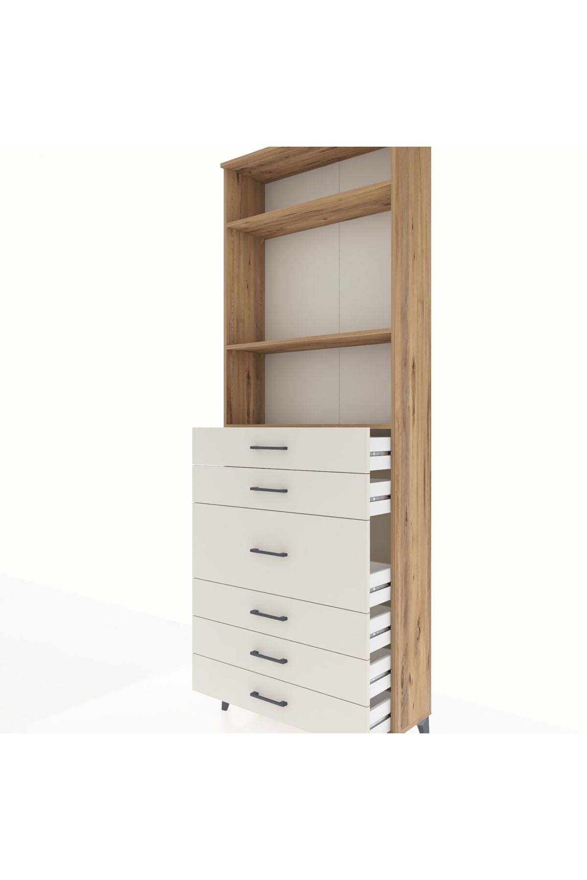 Arges Dolap 3 Raflı 7 Çekmeceli 2 Kapaklı 88x30x243 - S33M068V7A