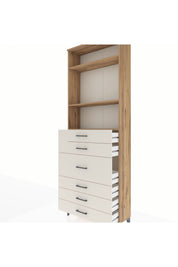 Arges Dolap 3 Raflı 7 Çekmeceli 2 Kapaklı 88x30x243 - S33M068V7A