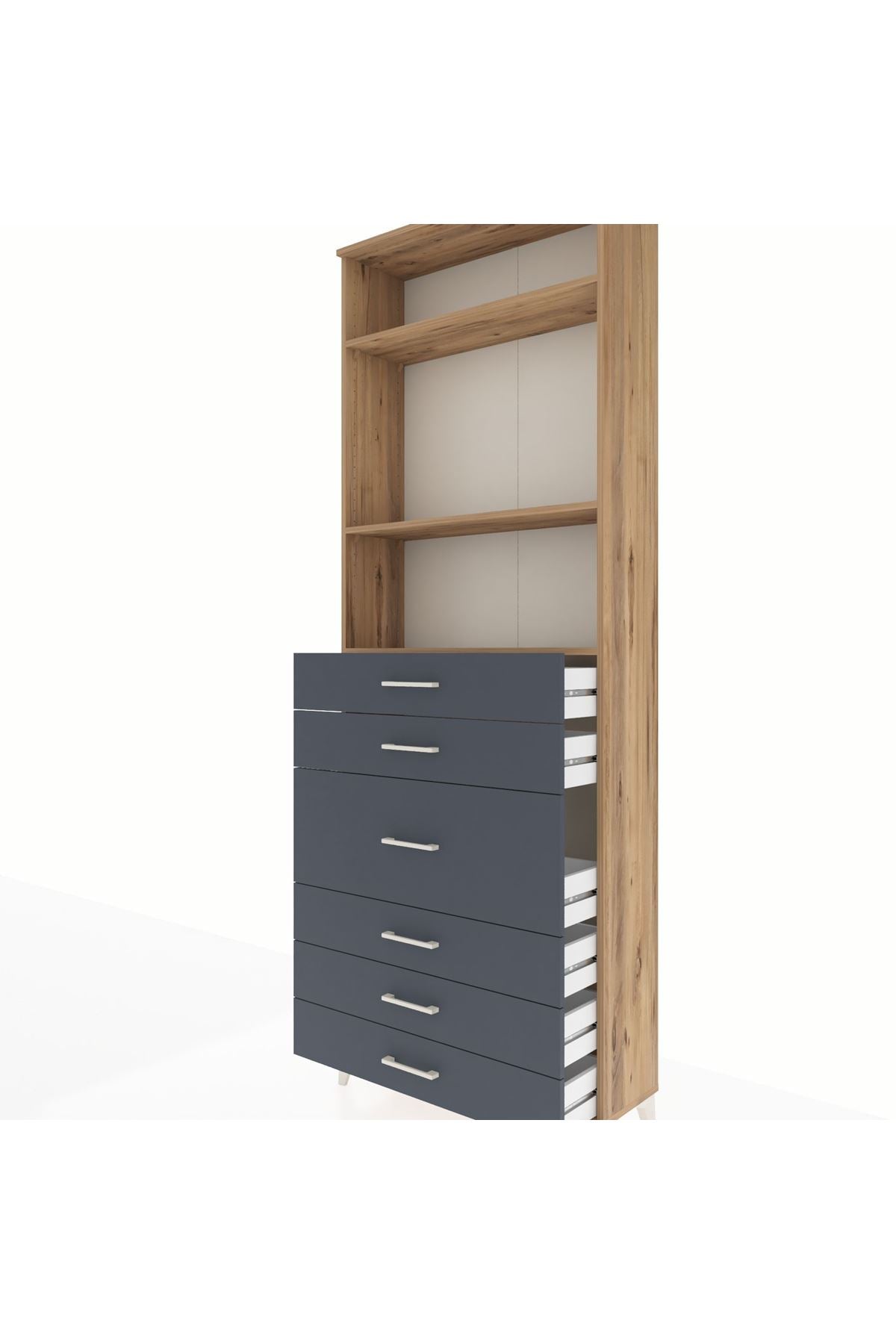 Arges Dolap 3 Raflı 7 Çekmeceli 2 Kapaklı 88x30x243 - S33M068V8A