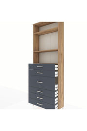 Arges Dolap 3 Raflı 7 Çekmeceli 2 Kapaklı 88x30x243 - S33M068V8A