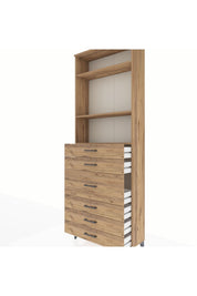 Arges Dolap 3 Raflı 7 Çekmeceli 2 Kapaklı 88x30x243 - S33M068V9A