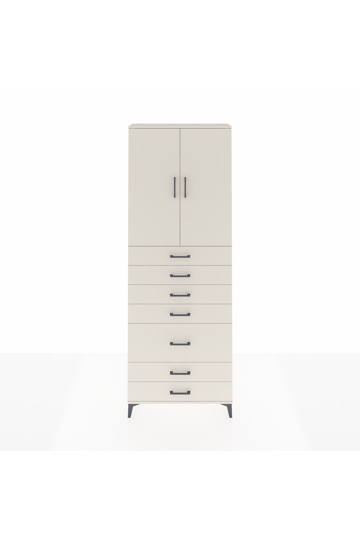 Arges Dolap 3 Raflı 5 Çekmeceli 2 Kapaklı 88x30x243 - S33M069V1A