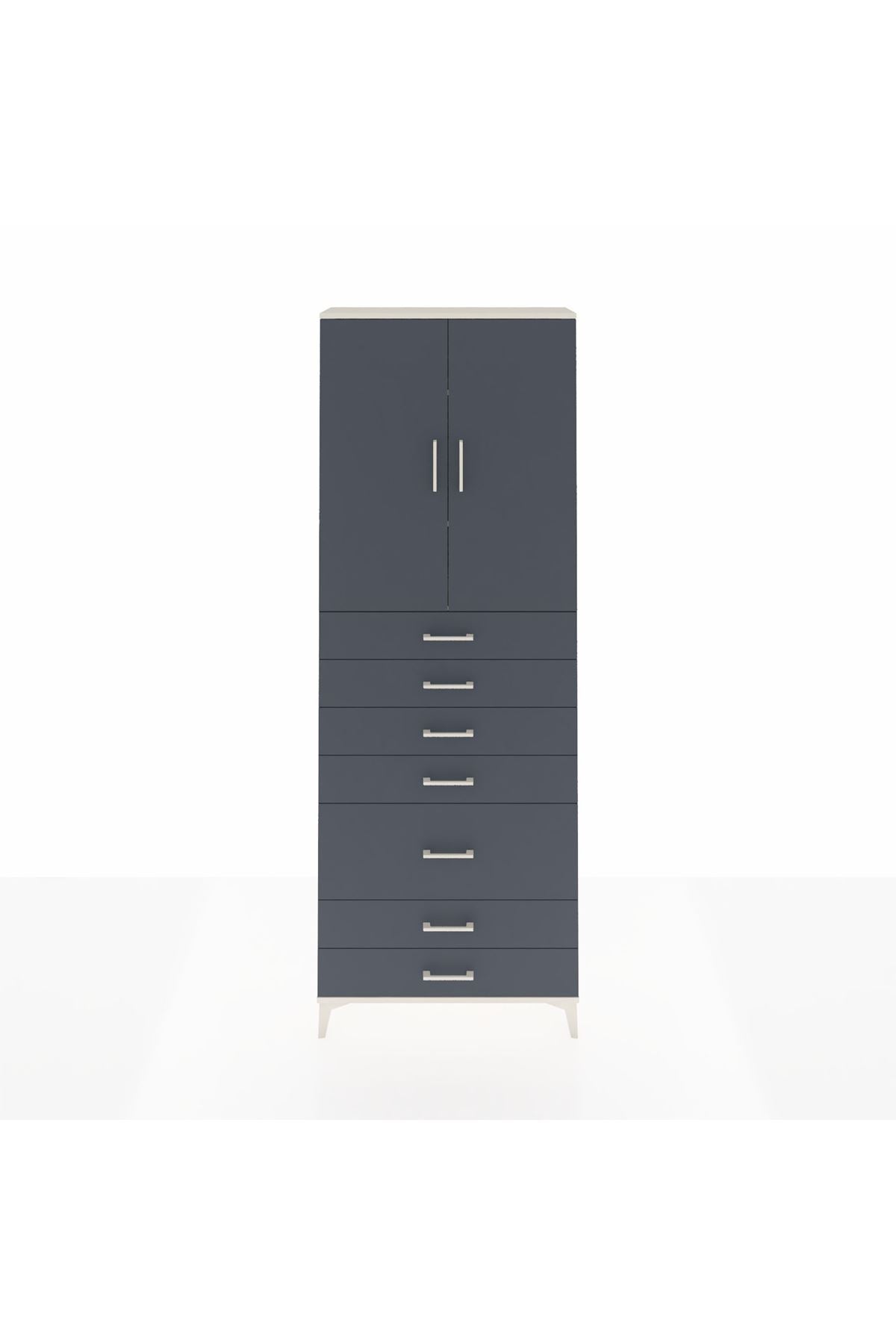 Arges Dolap 3 Raflı 5 Çekmeceli 2 Kapaklı 88x30x243 - S33M069V2A