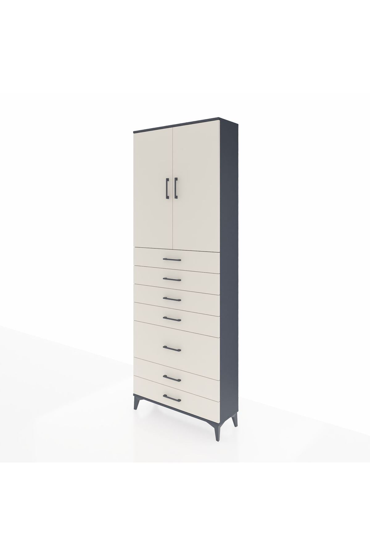 Arges Dolap 3 Raflı 5 Çekmeceli 2 Kapaklı 88x30x243 - S33M069V4A