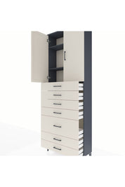 Arges Dolap 3 Raflı 5 Çekmeceli 2 Kapaklı 88x30x243 - S33M069V4A