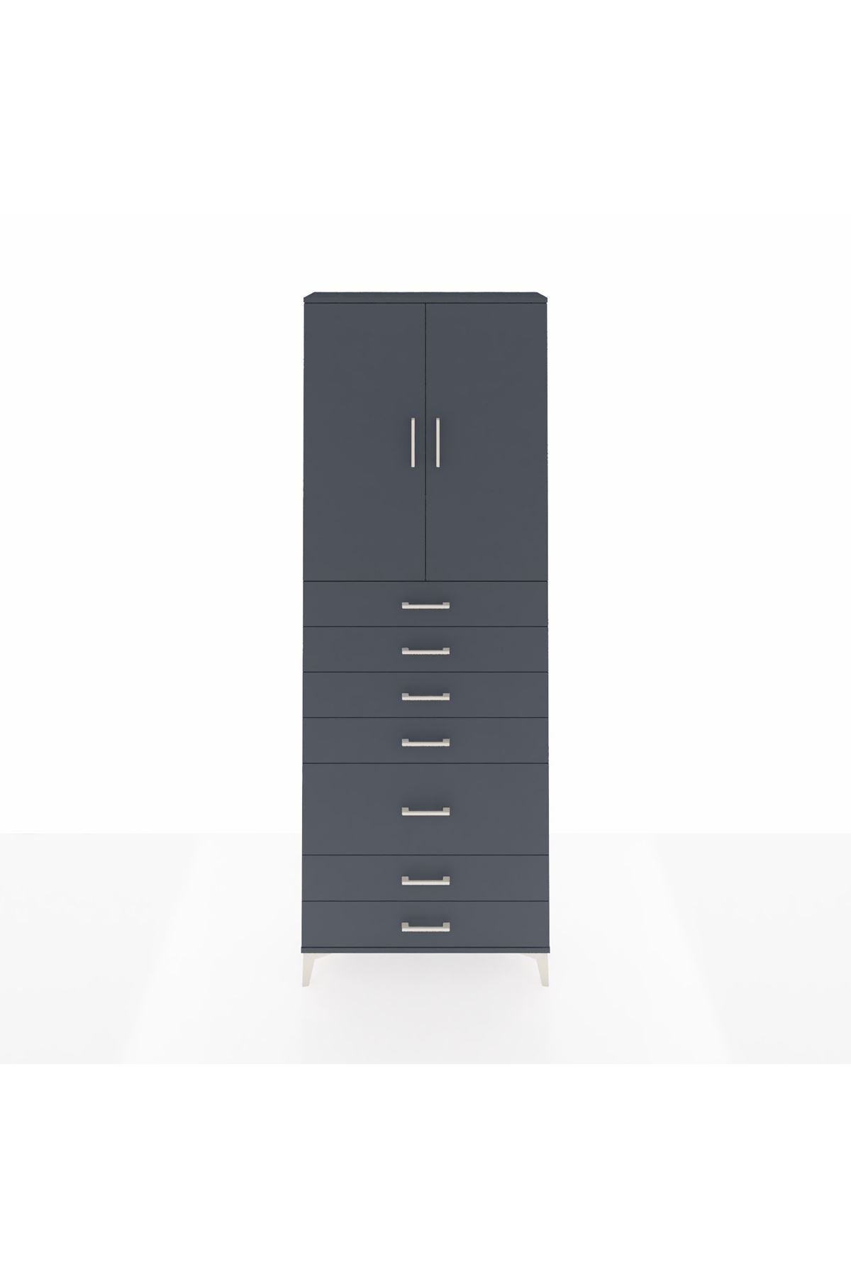 Arges Dolap 3 Raflı 5 Çekmeceli 2 Kapaklı 88x30x243 - S33M069V5A