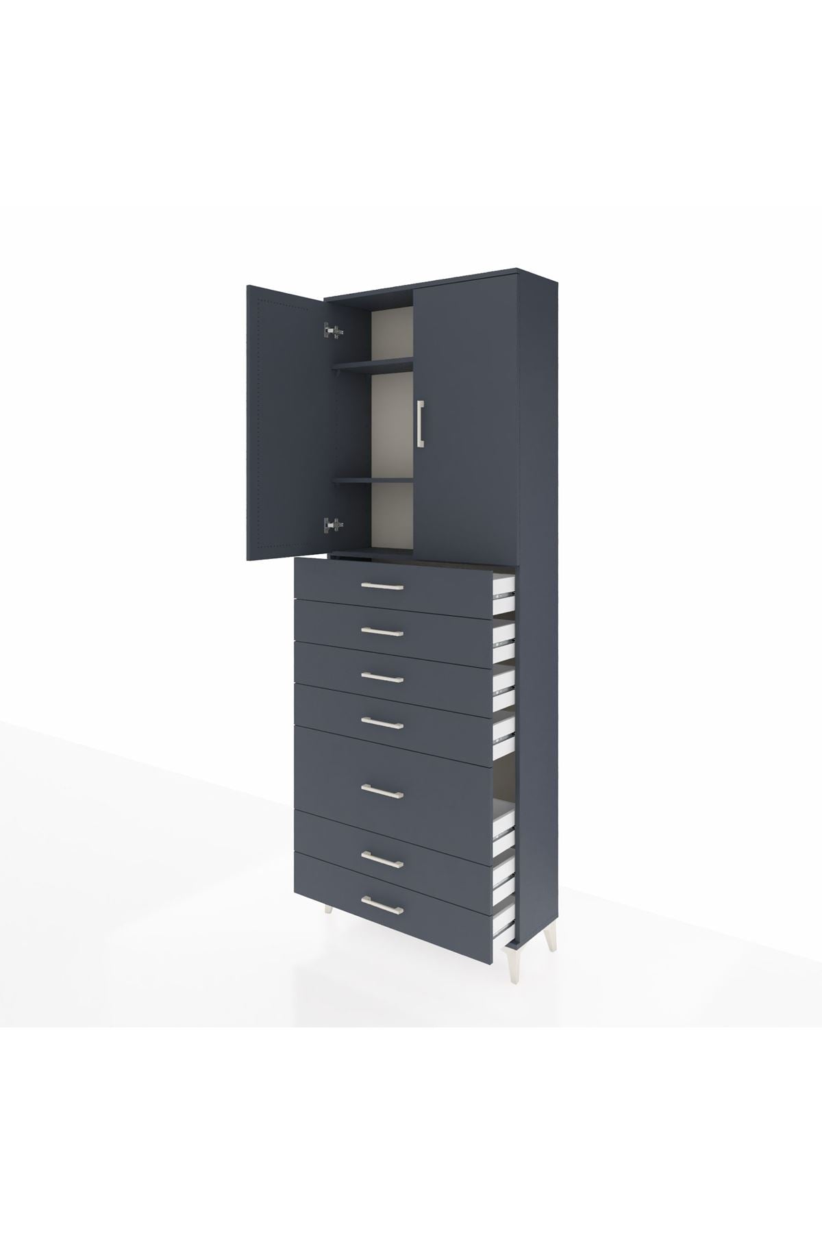 Arges Dolap 3 Raflı 5 Çekmeceli 2 Kapaklı 88x30x243 - S33M069V5A