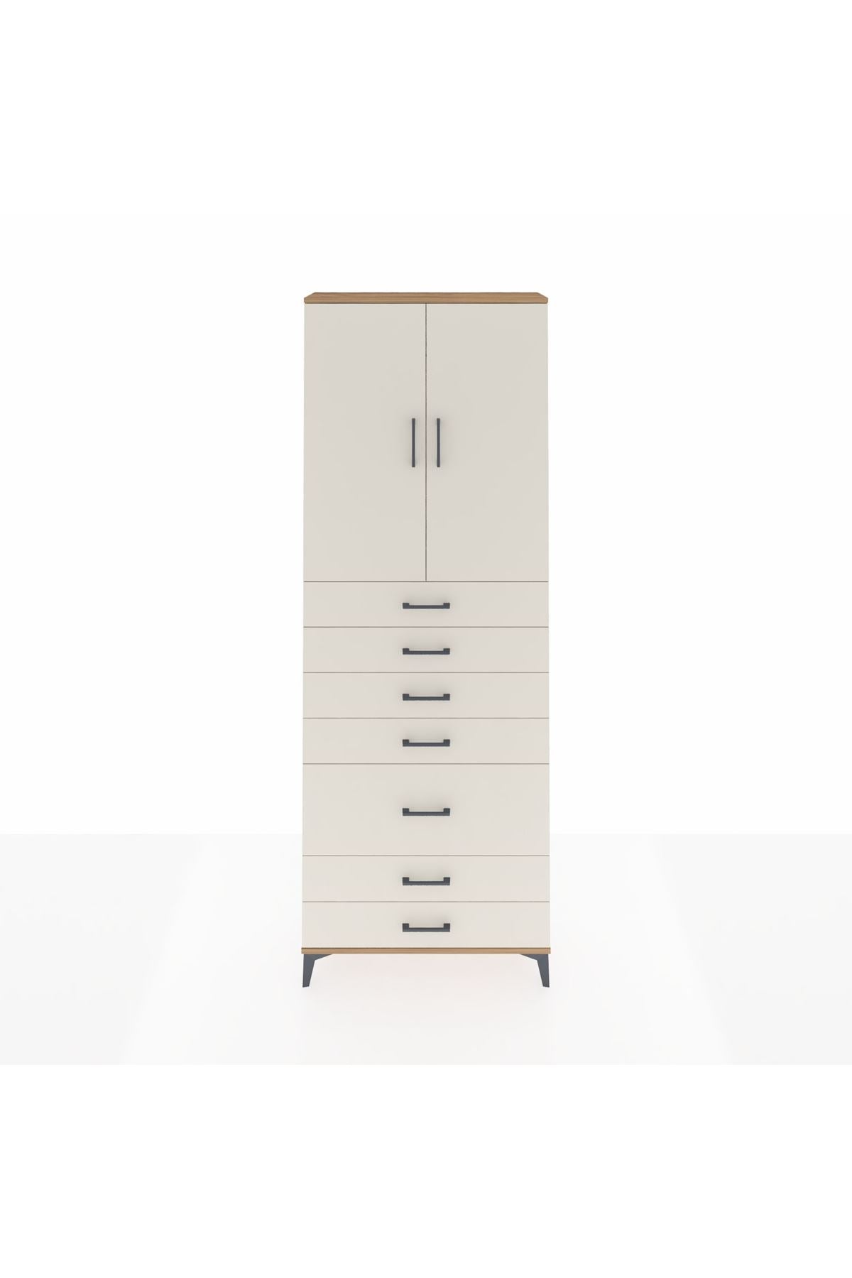 Arges Dolap 3 Raflı 5 Çekmeceli 2 Kapaklı 88x30x243 - S33M069V7A