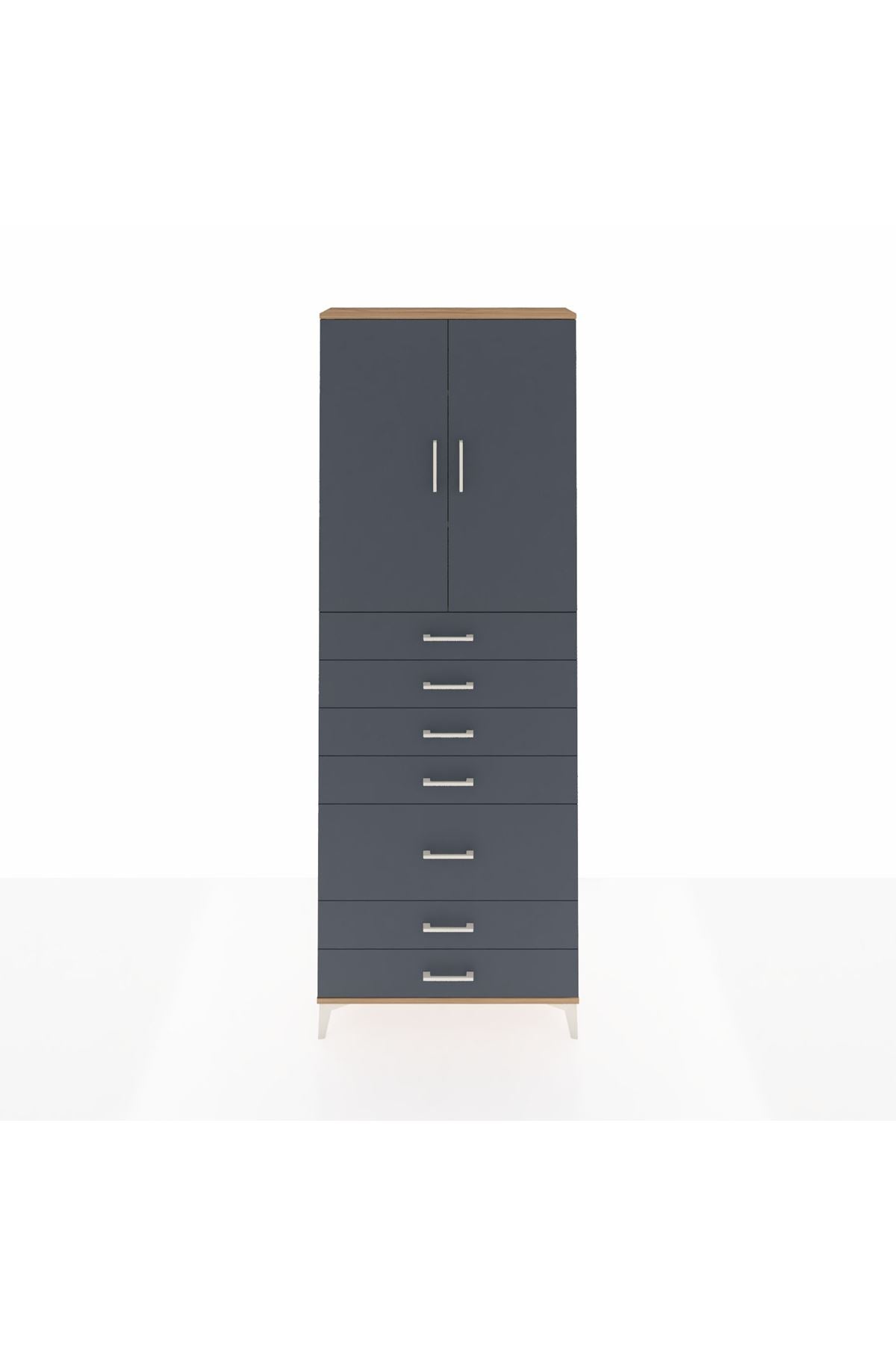 Arges Dolap 3 Raflı 5 Çekmeceli 2 Kapaklı 88x30x243 - S33M069V8A