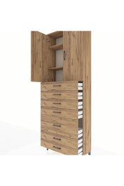 Arges Dolap 3 Raflı 5 Çekmeceli 2 Kapaklı 88x30x243 - S33M069V9A