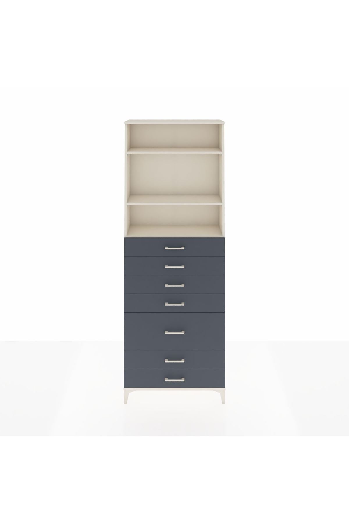 Arges Dolap 3 Raflı 7 Çekmeceli 88x30x243 - S33M070V2A