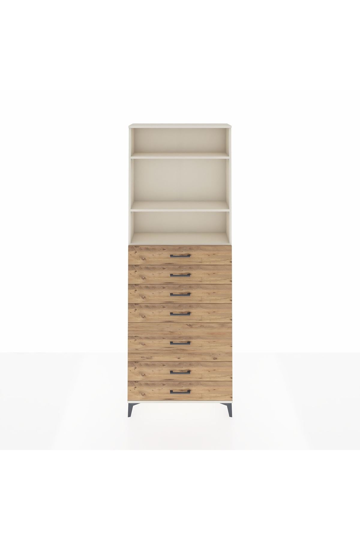 Arges Dolap 3 Raflı 7 Çekmeceli 88x30x243 - S33M070V3A