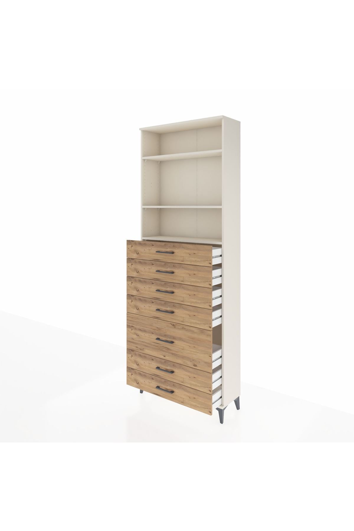 Arges Dolap 3 Raflı 7 Çekmeceli 88x30x243 - S33M070V3A
