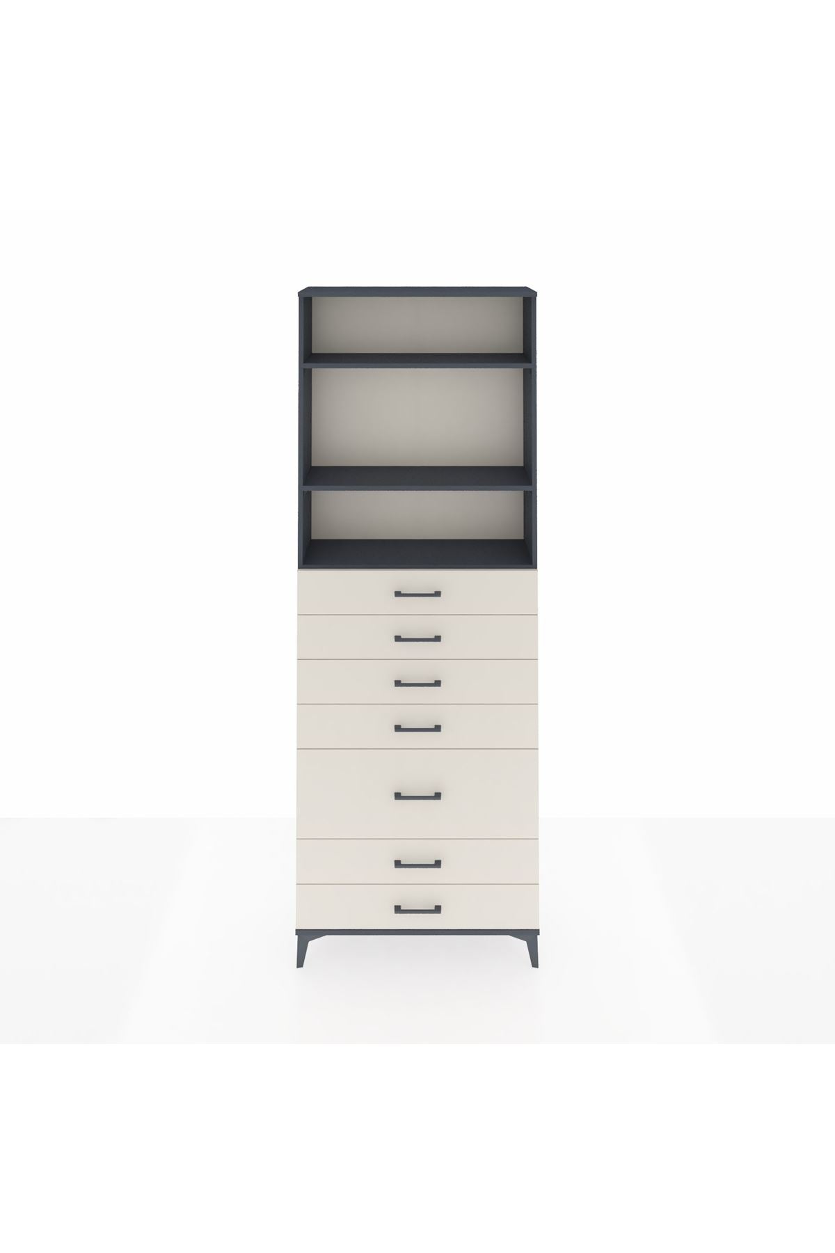 Arges Dolap 3 Raflı 7 Çekmeceli 88x30x243 - S33M070V4A