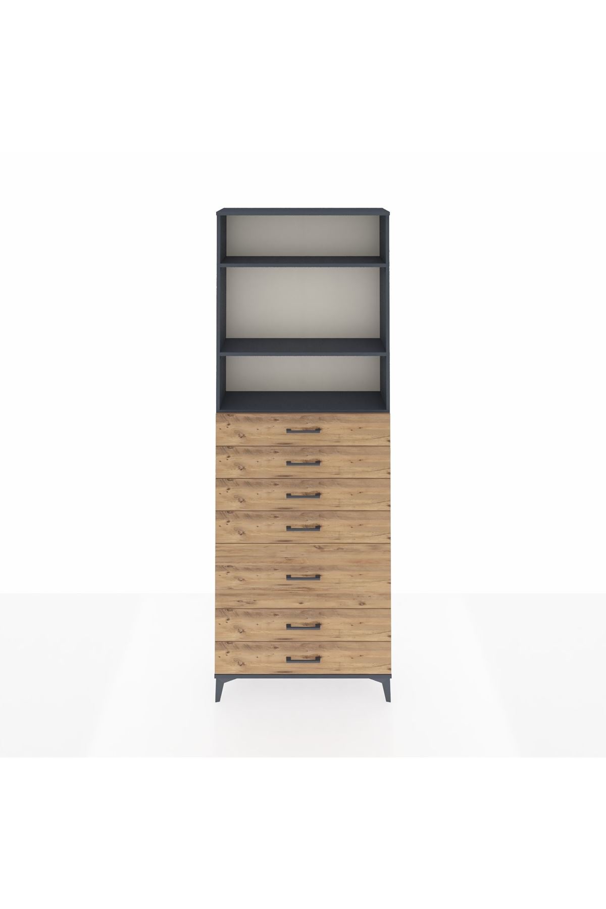 Arges Dolap 3 Raflı 7 Çekmeceli 88x30x243 - S33M070V6A