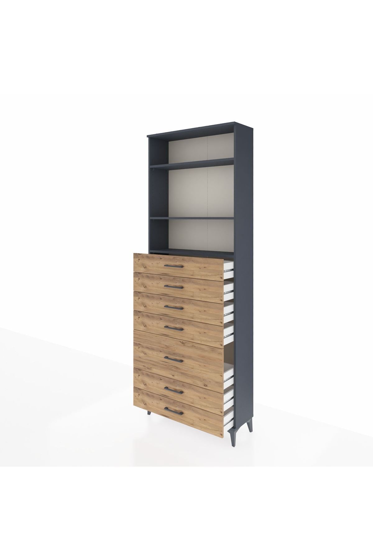 Arges Dolap 3 Raflı 7 Çekmeceli 88x30x243 - S33M070V6A