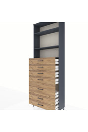 Arges Dolap 3 Raflı 7 Çekmeceli 88x30x243 - S33M070V6A