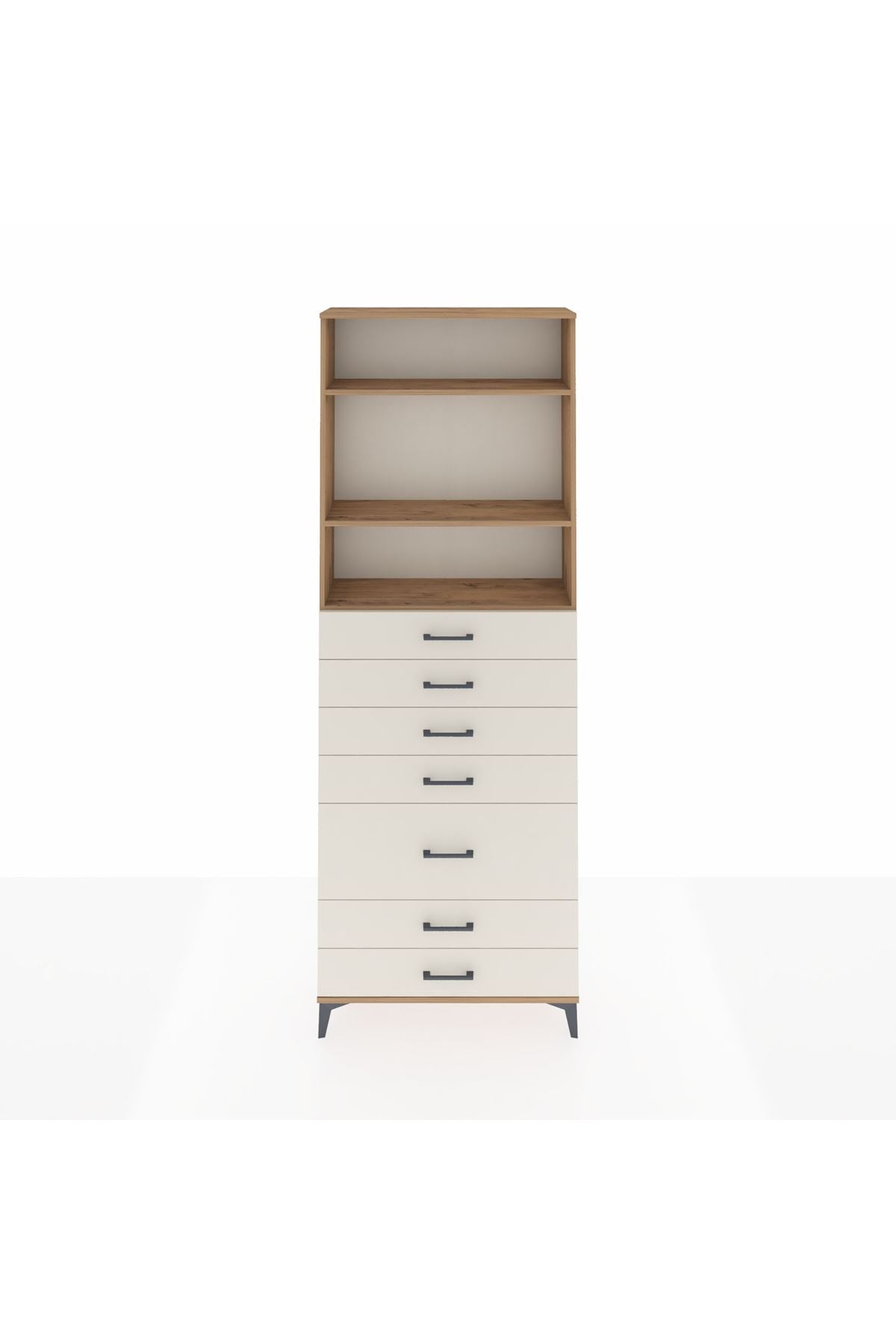 Arges Dolap 3 Raflı 7 Çekmeceli 88x30x243 - S33M070V7A