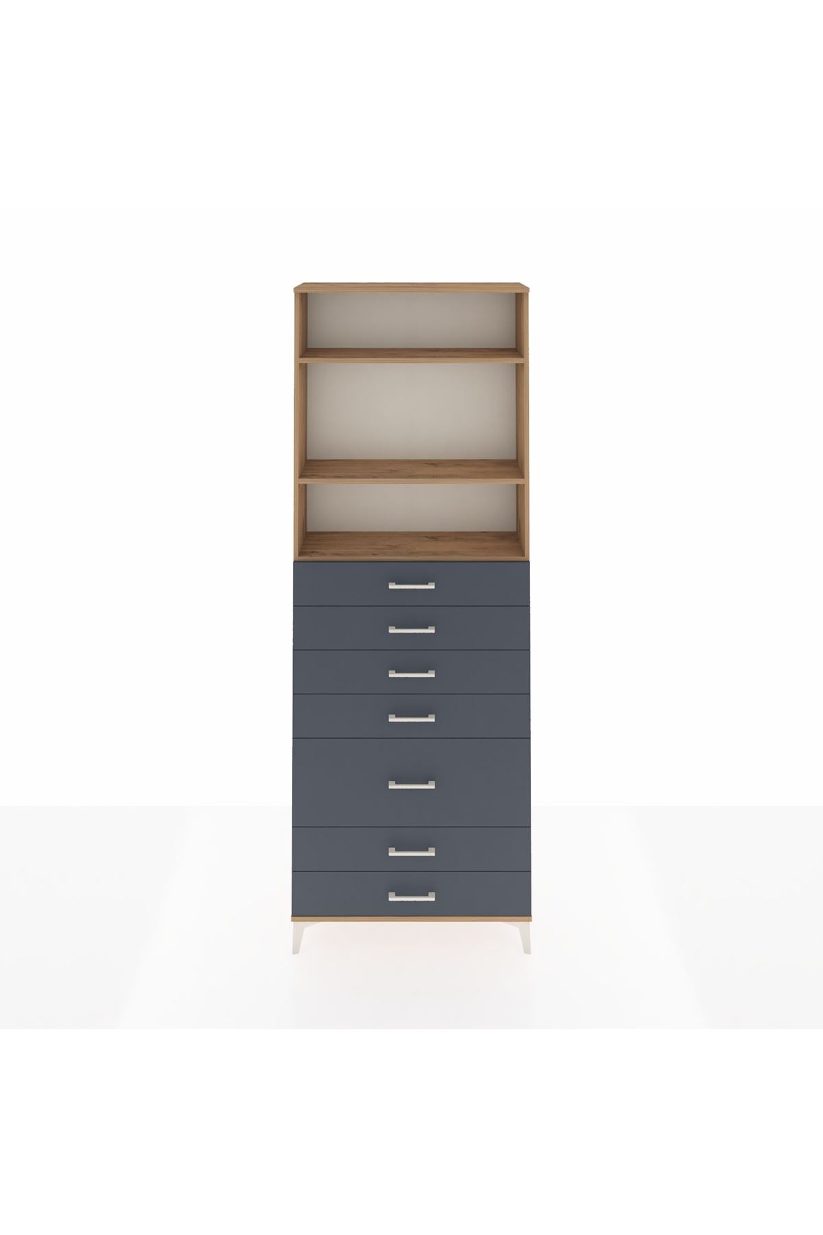 Arges Dolap 3 Raflı 7 Çekmeceli 88x30x243 - S33M070V8A