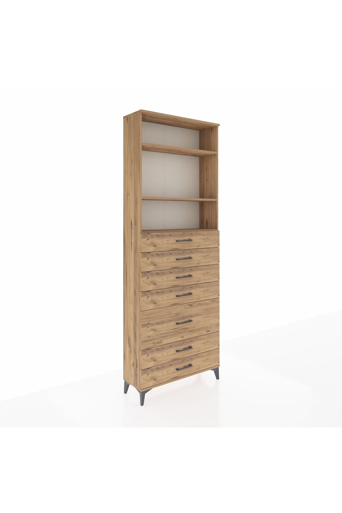 Arges Dolap 3 Raflı 7 Çekmeceli 88x30x243 - S33M070V9A
