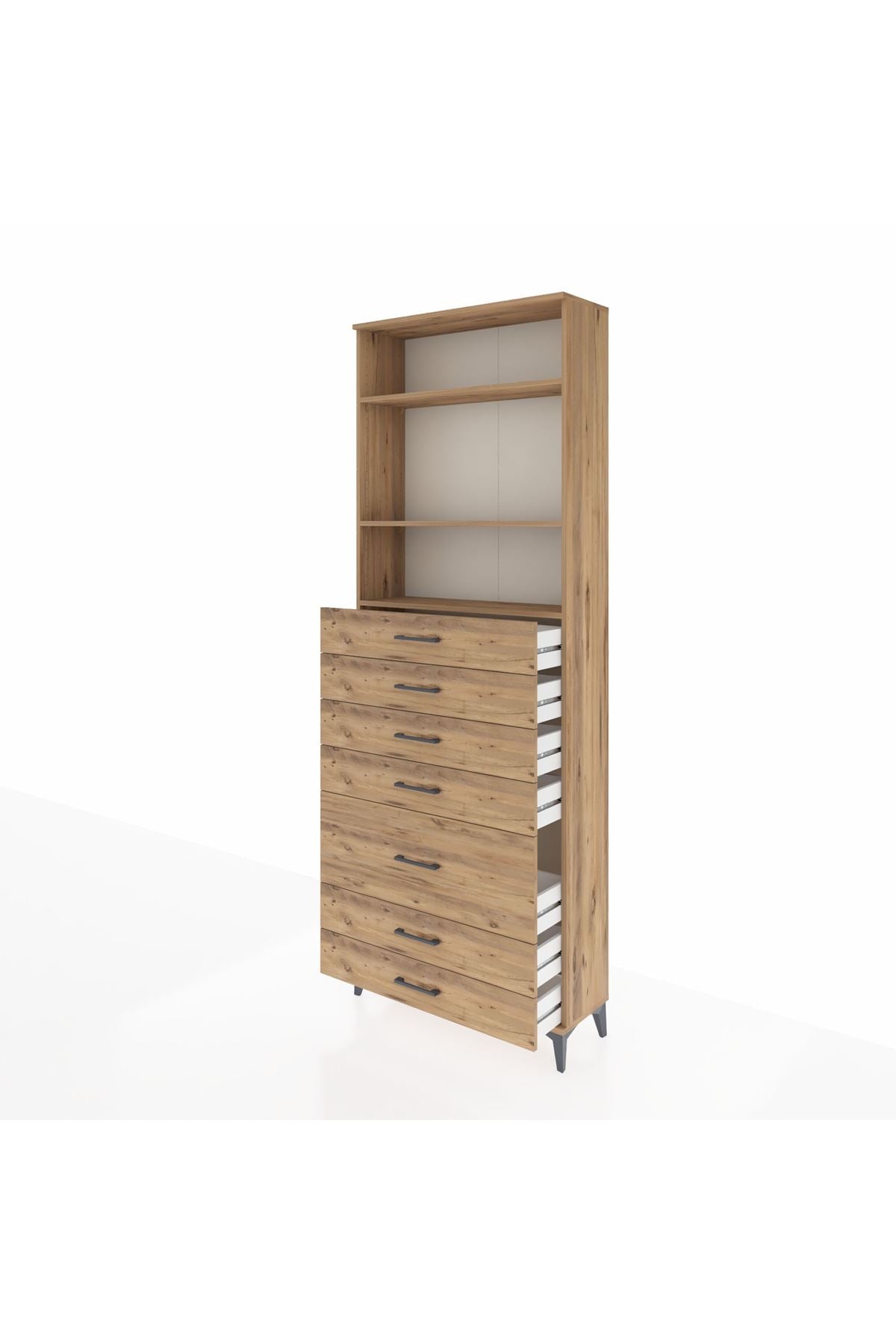 Arges Dolap 3 Raflı 7 Çekmeceli 88x30x243 - S33M070V9A