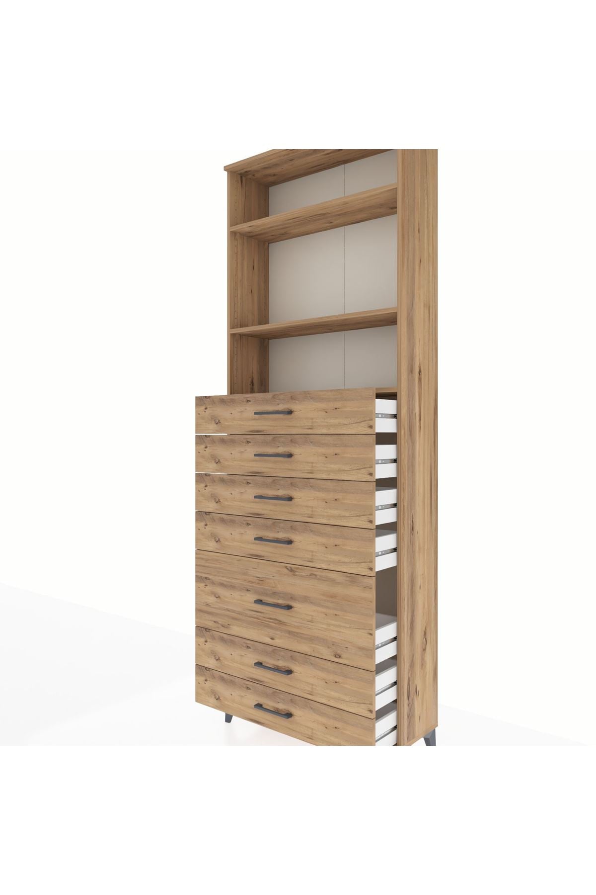 Arges Dolap 3 Raflı 7 Çekmeceli 88x30x243 - S33M070V9A