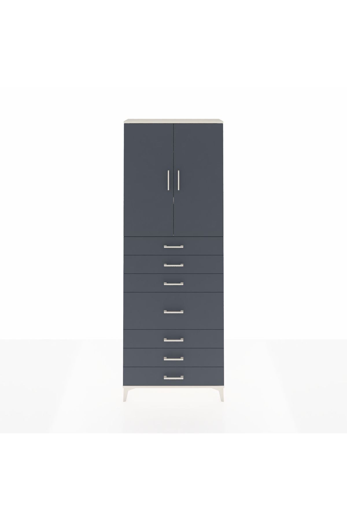 Arges Dolap 3 Raflı 7 Çekmeceli 2 Kapaklı 88x30x243 - S33M071V2A