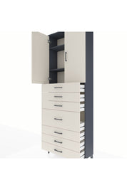 Arges Dolap 3 Raflı 7 Çekmeceli 2 Kapaklı 88x30x243 - S33M071V4A