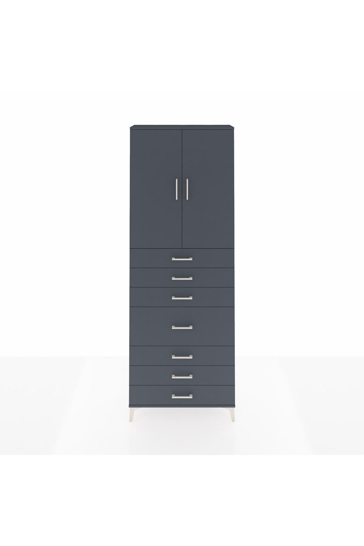 Arges Dolap 3 Raflı 7 Çekmeceli 2 Kapaklı 88x30x243 - S33M071V5A