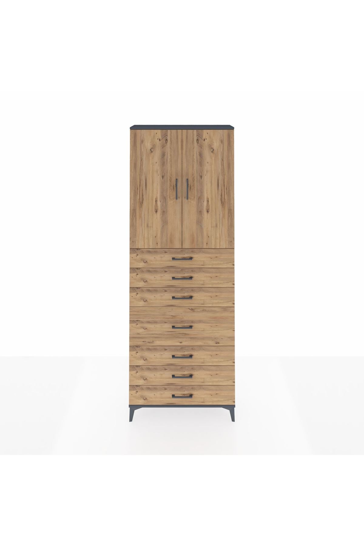 Arges Dolap 3 Raflı 7 Çekmeceli 2 Kapaklı 88x30x243 - S33M071V6A