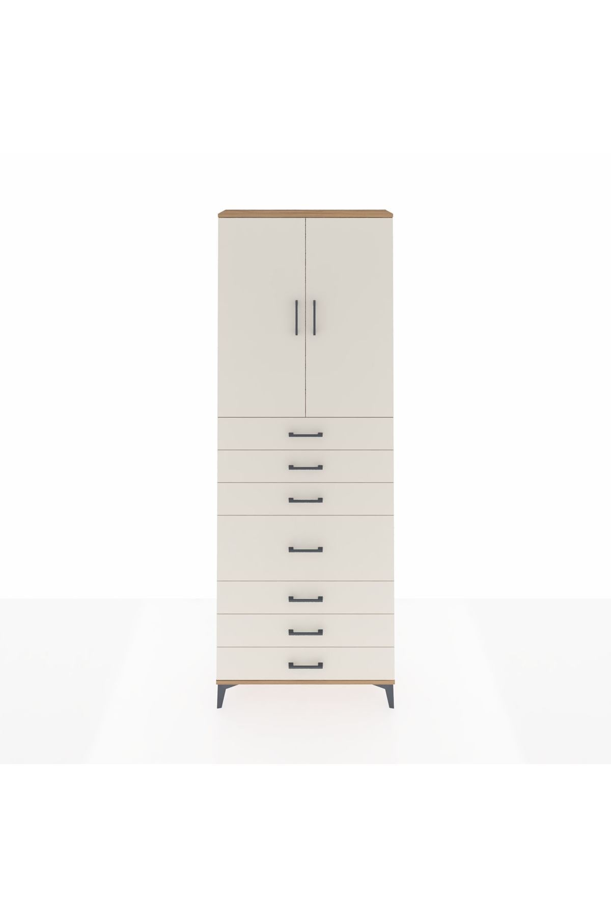 Arges Dolap 3 Raflı 7 Çekmeceli 2 Kapaklı 88x30x243 - S33M071V7A