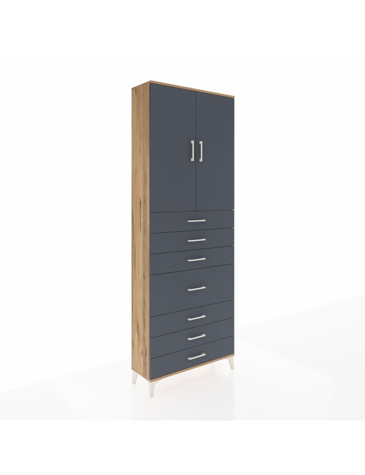 Arges Dolap 3 Raflı 7 Çekmeceli 2 Kapaklı 88x30x243 - S33M071V8A