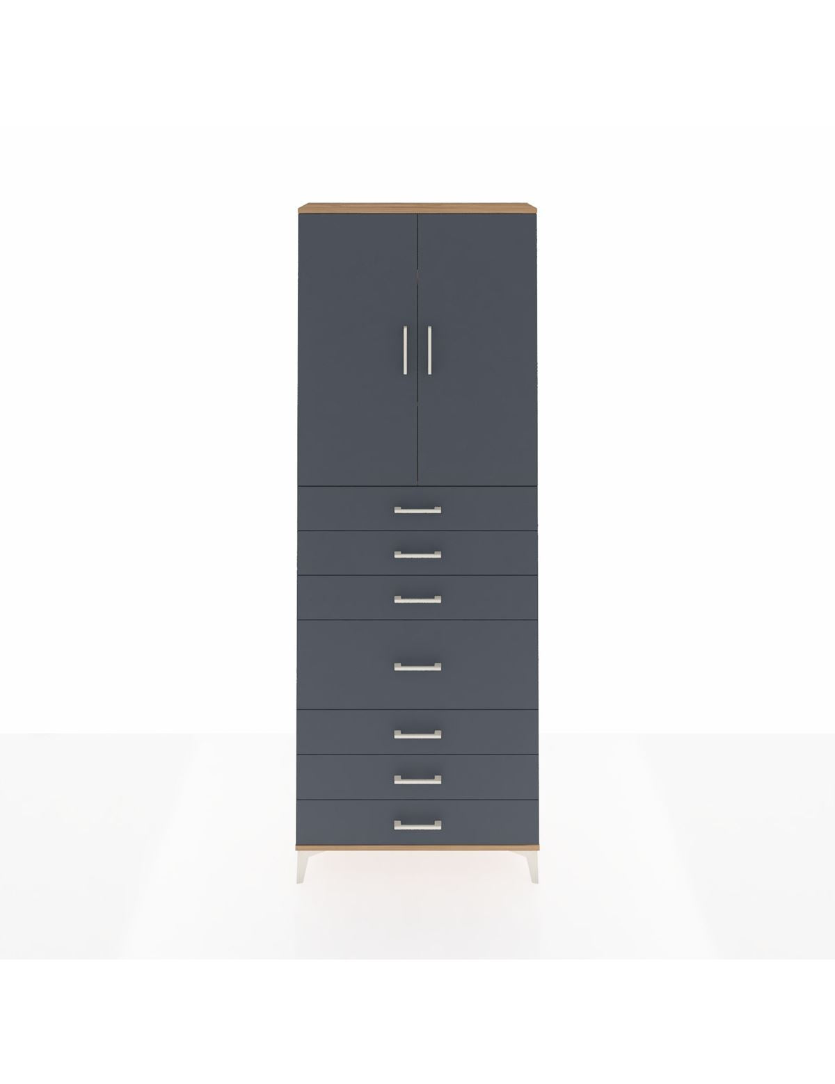 Arges Dolap 3 Raflı 7 Çekmeceli 2 Kapaklı 88x30x243 - S33M071V8A