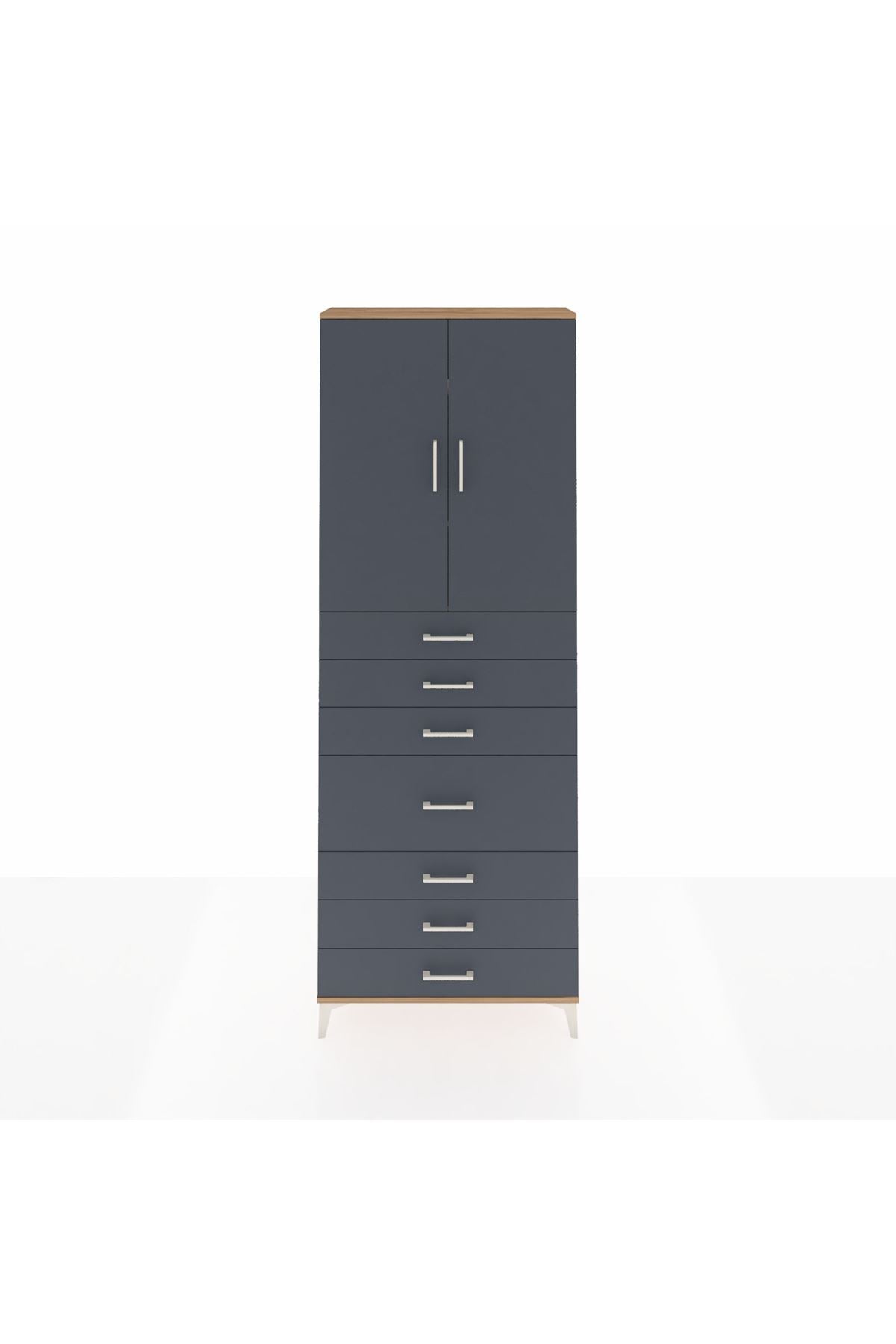 Arges Dolap 3 Raflı 7 Çekmeceli 2 Kapaklı 88x30x243 - S33M071V8A