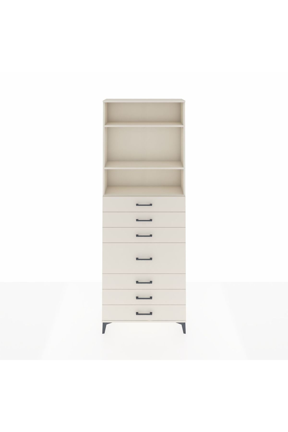 Arges Dolap 3 Raflı 7 Çekmeceli 88x30x243 - S33M072V1A