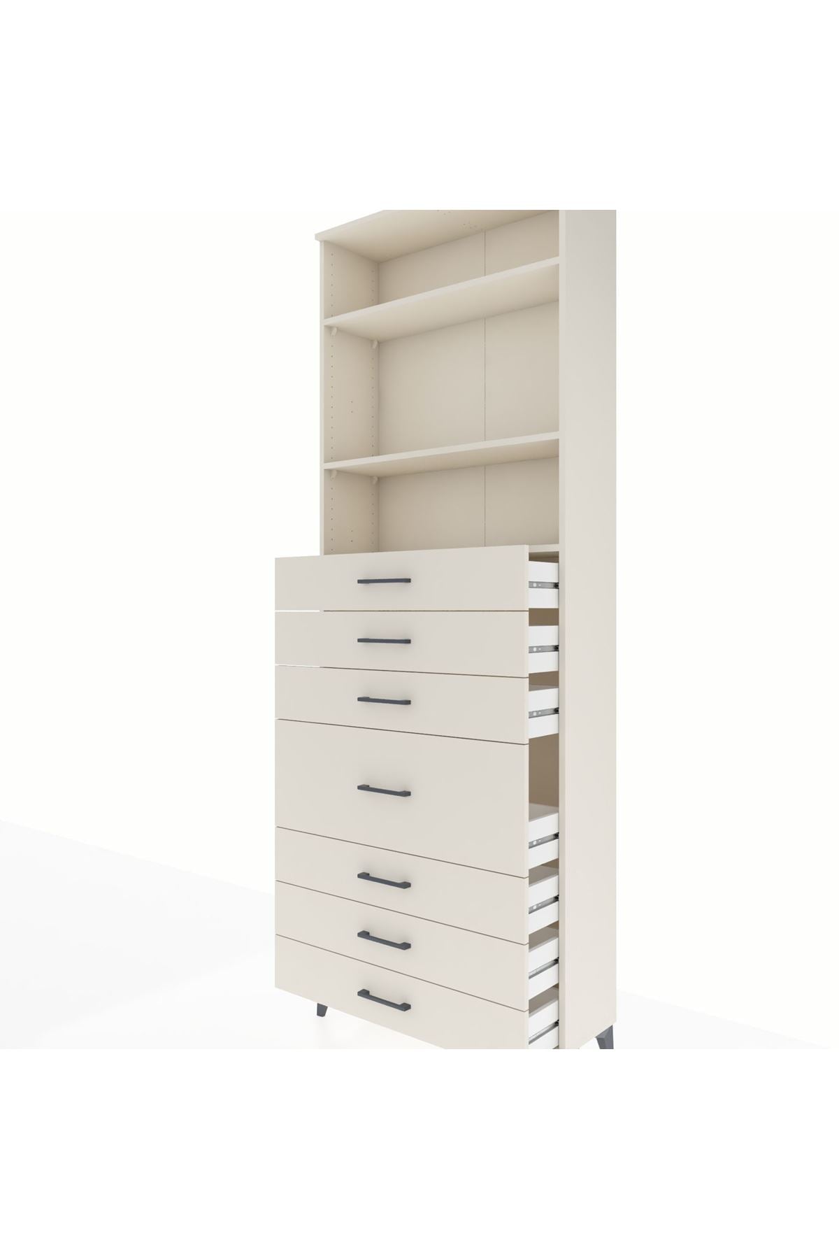 Arges Dolap 3 Raflı 7 Çekmeceli 88x30x243 - S33M072V1A