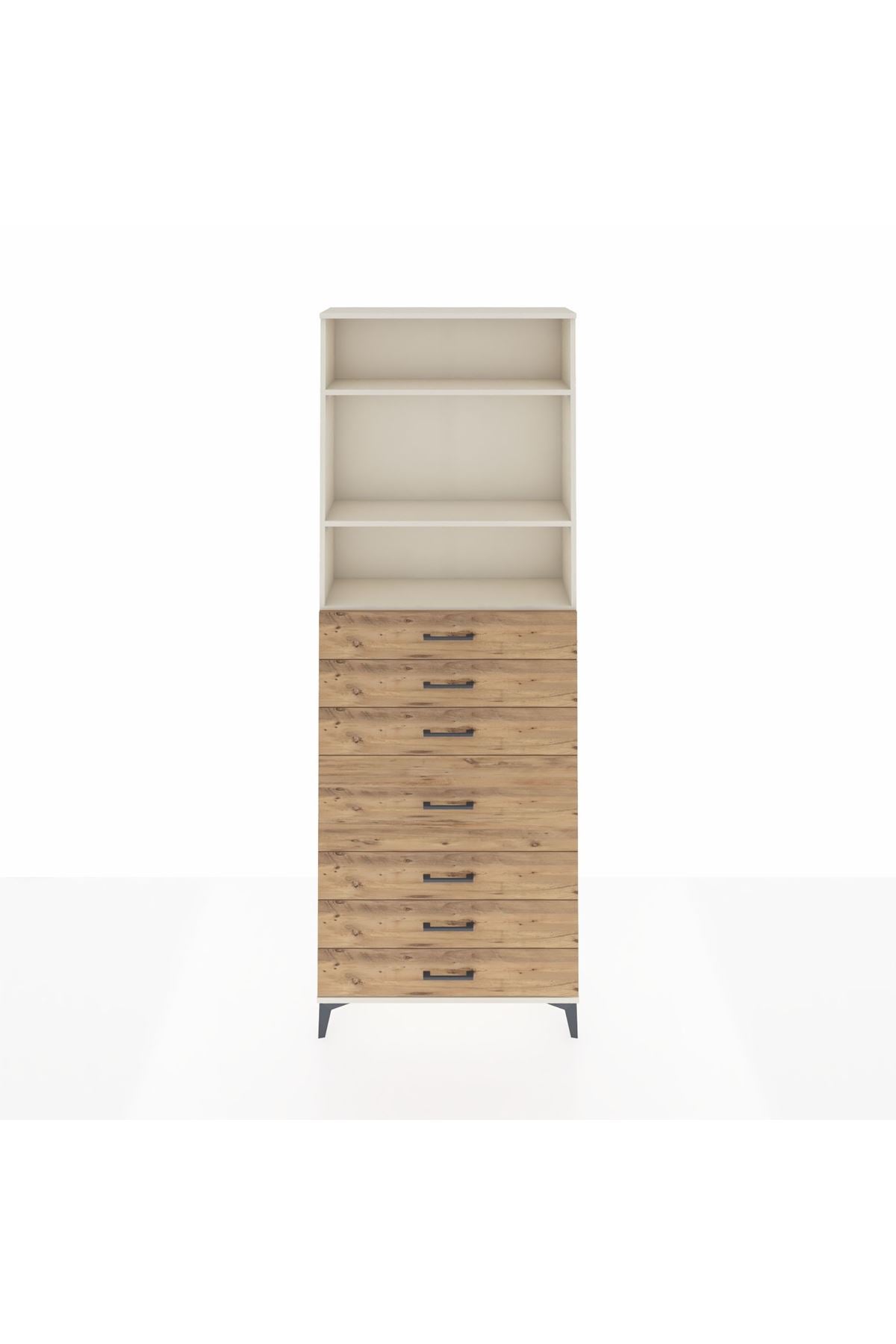 Arges Dolap 3 Raflı 7 Çekmeceli 88x30x243 - S33M072V3A