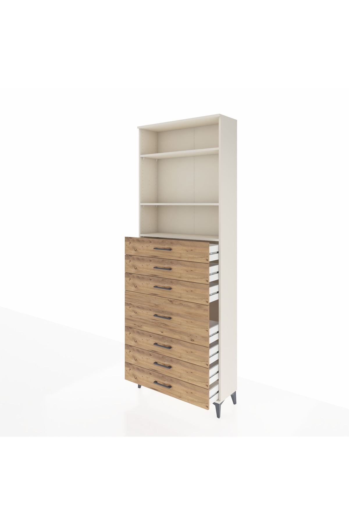 Arges Dolap 3 Raflı 7 Çekmeceli 88x30x243 - S33M072V3A
