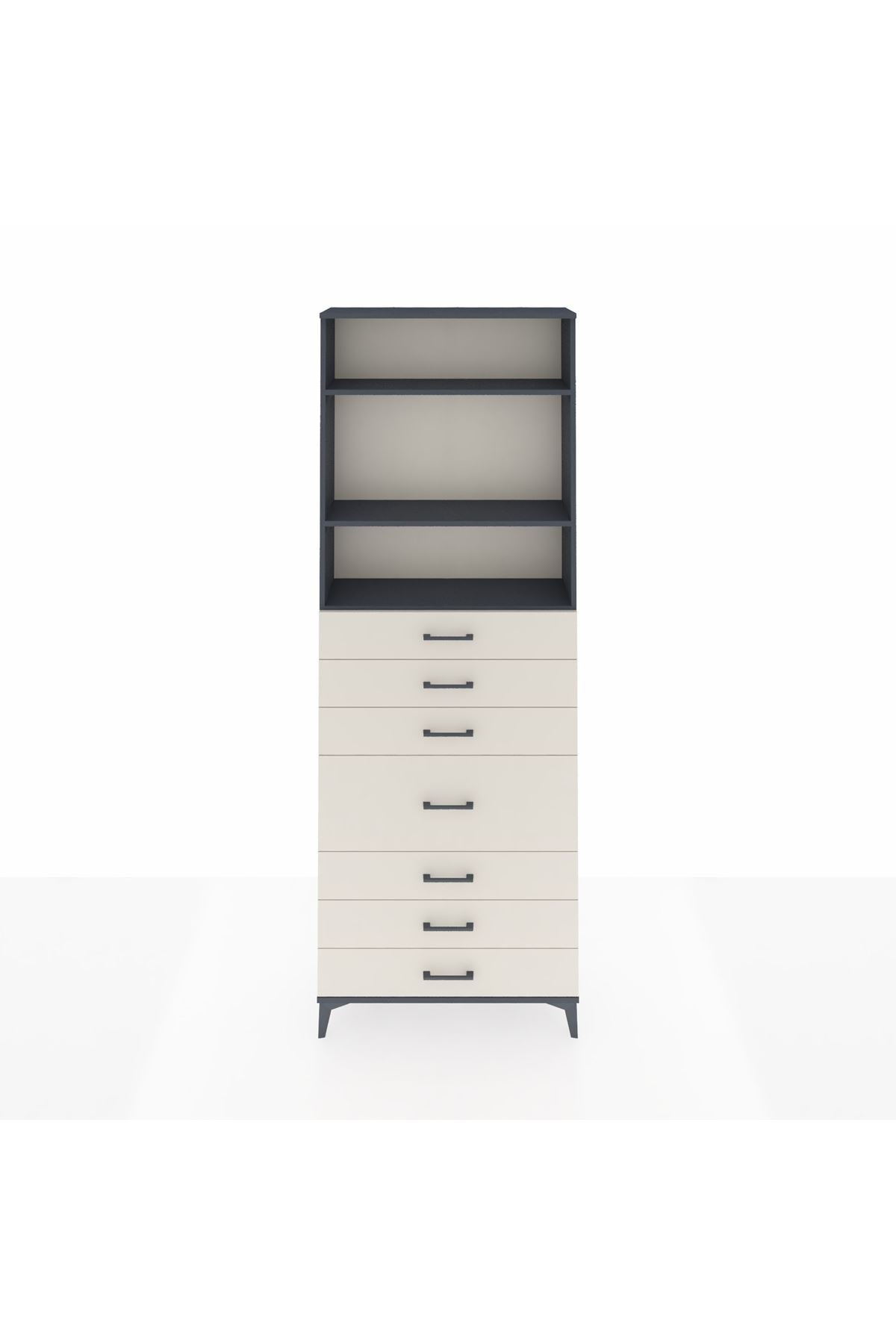 Arges Dolap 3 Raflı 7 Çekmeceli 88x30x243 - S33M072V4A