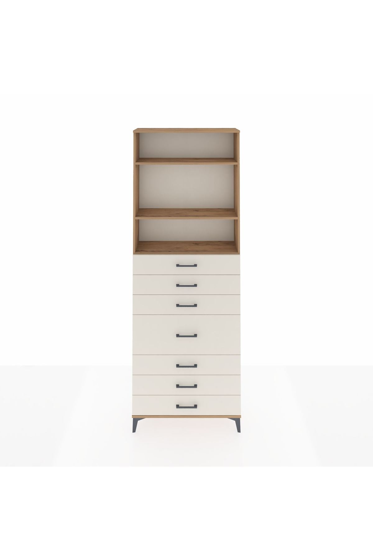 Arges Dolap 3 Raflı 7 Çekmeceli 88x30x243 - S33M072V7A