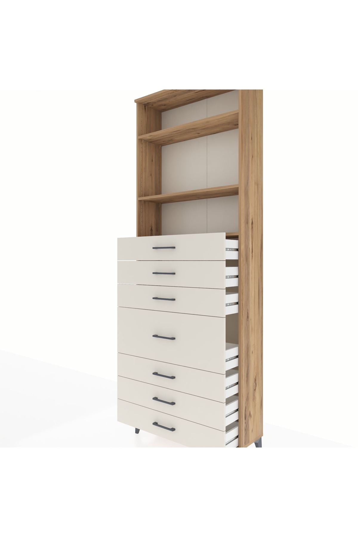 Arges Dolap 3 Raflı 7 Çekmeceli 88x30x243 - S33M072V7A