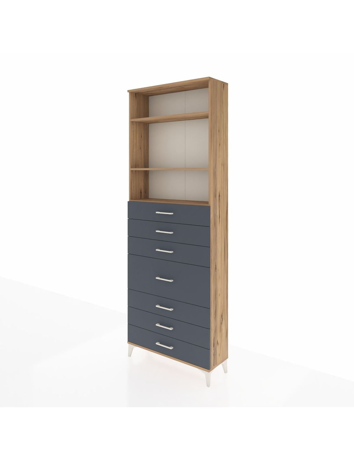 Arges Dolap 3 Raflı 7 Çekmeceli 88x30x243 - S33M072V8A