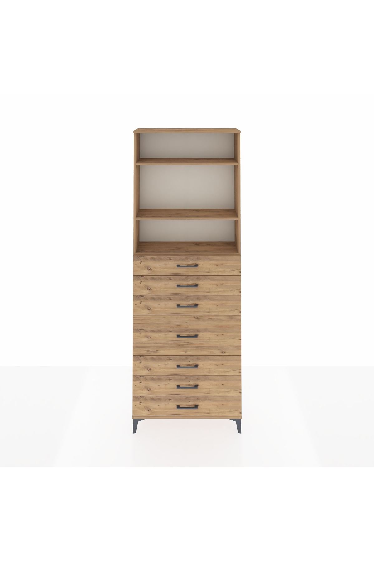 Arges Dolap 3 Raflı 7 Çekmeceli 88x30x243 - S33M072V9A
