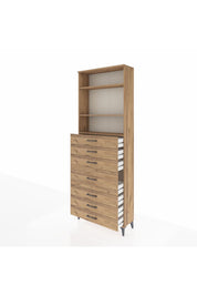 Arges Dolap 3 Raflı 7 Çekmeceli 88x30x243 - S33M072V9A