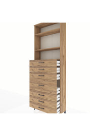 Arges Dolap 3 Raflı 7 Çekmeceli 88x30x243 - S33M072V9A